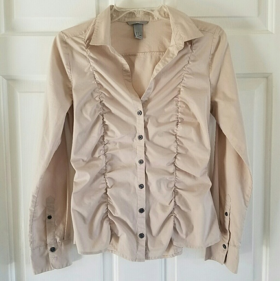 H&M/ ruched button down top - Picture 1 of 4